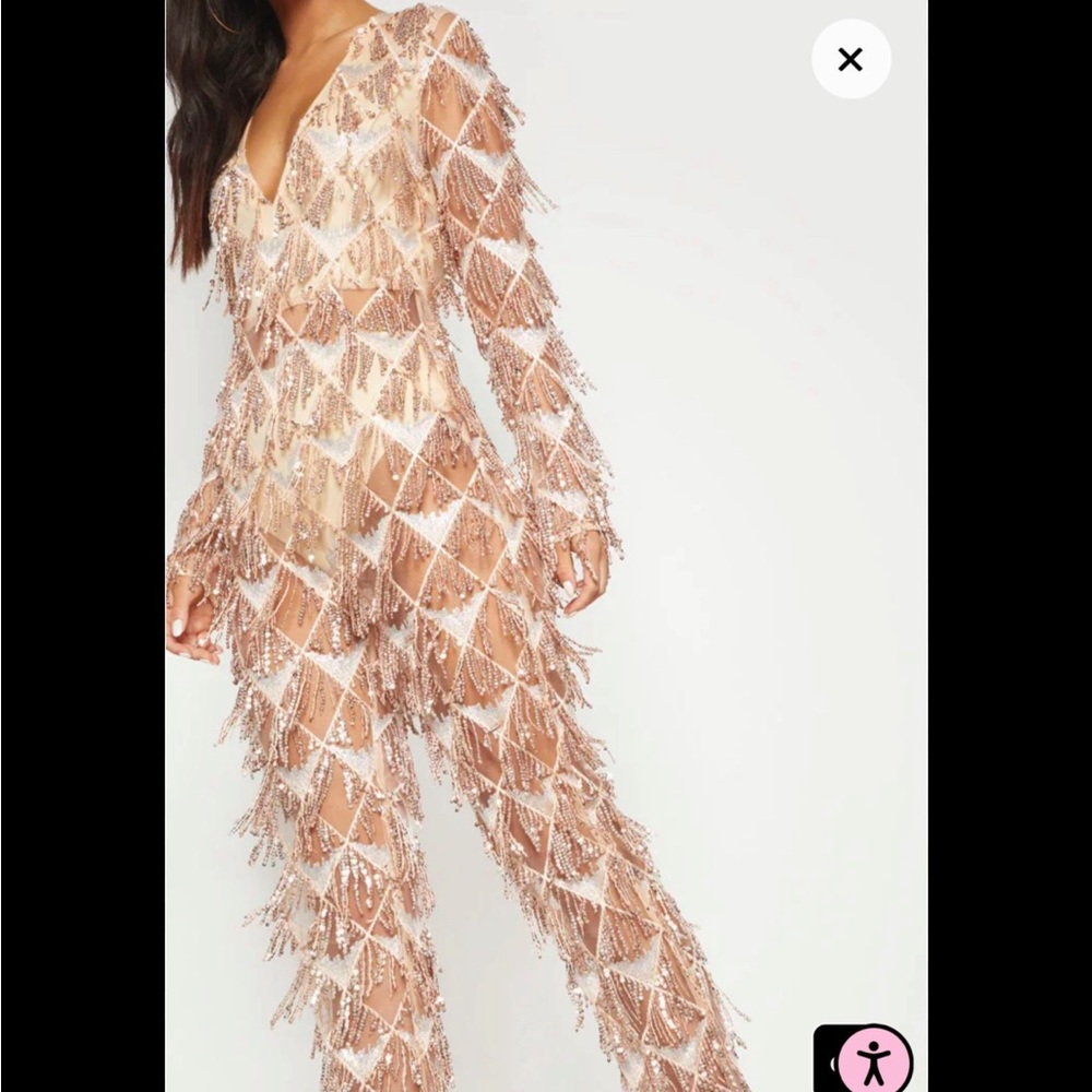Sequin Fringe Jumpsuit